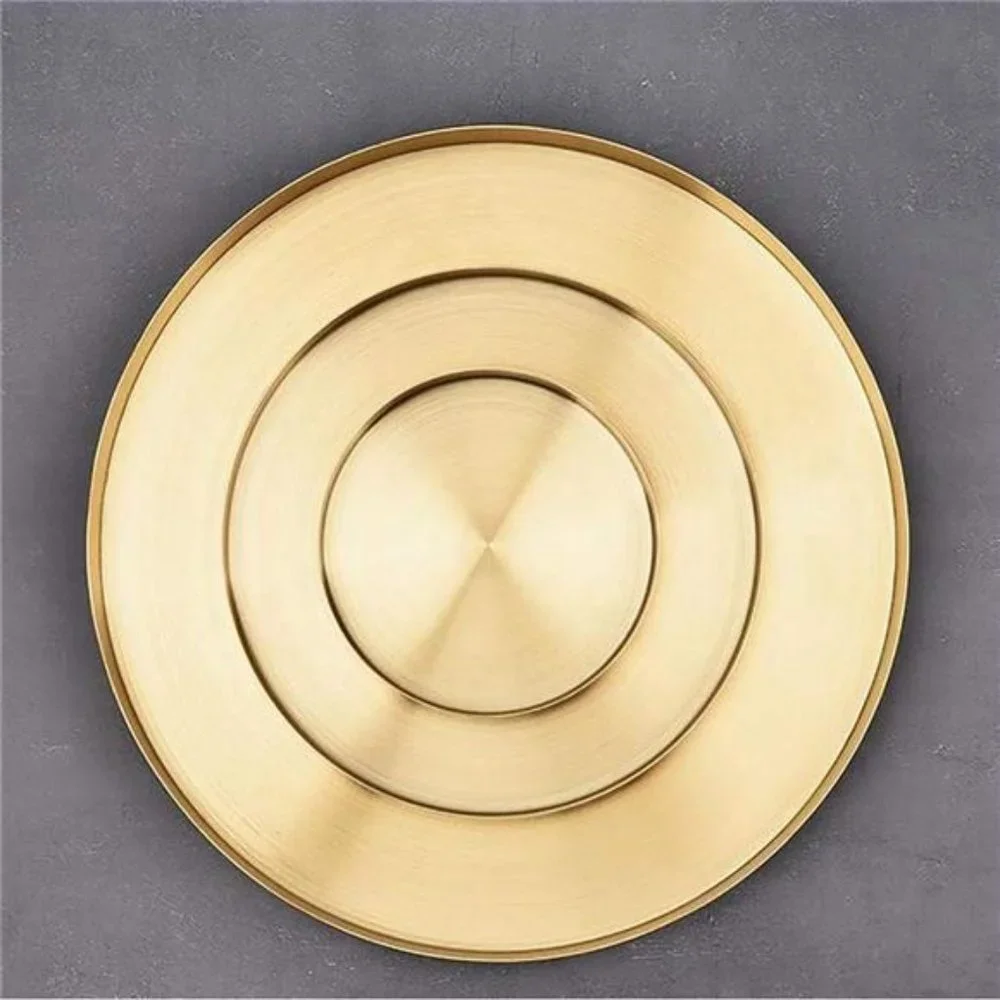 Makeup Tray Gold,Large Metal Jewelry Decorative Tray Organizer Round for Vanity